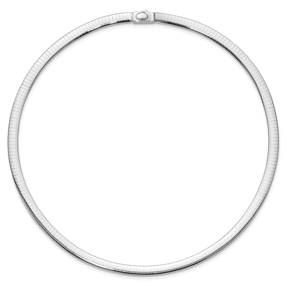 14k 6mm Reversible White & Yellow Domed Omega Necklace