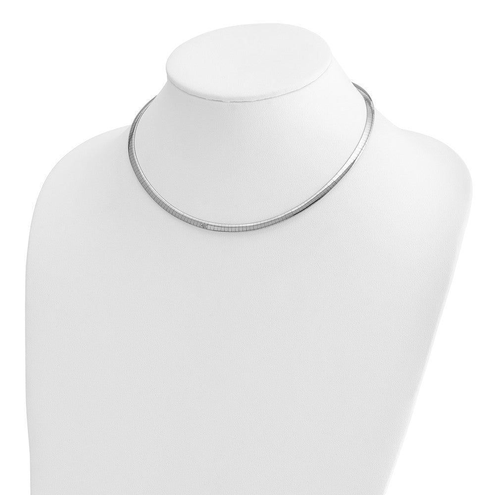 14k Two-tone Lt Reversible 4mm Omega w/extender Necklace