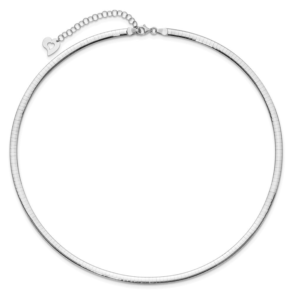 14k Two-tone Lt Reversible 4mm Omega w/extender Necklace