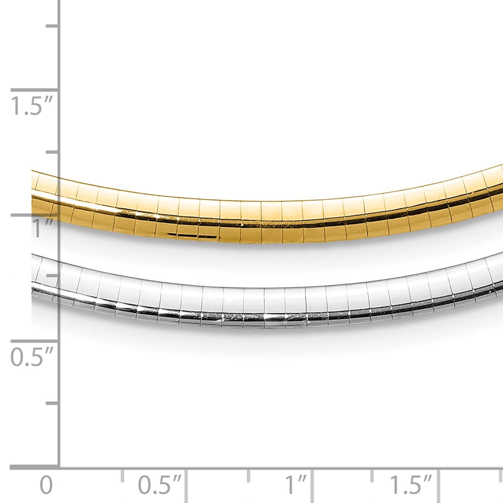14k Two-tone Lt Reversible 4mm Omega w/extender Necklace