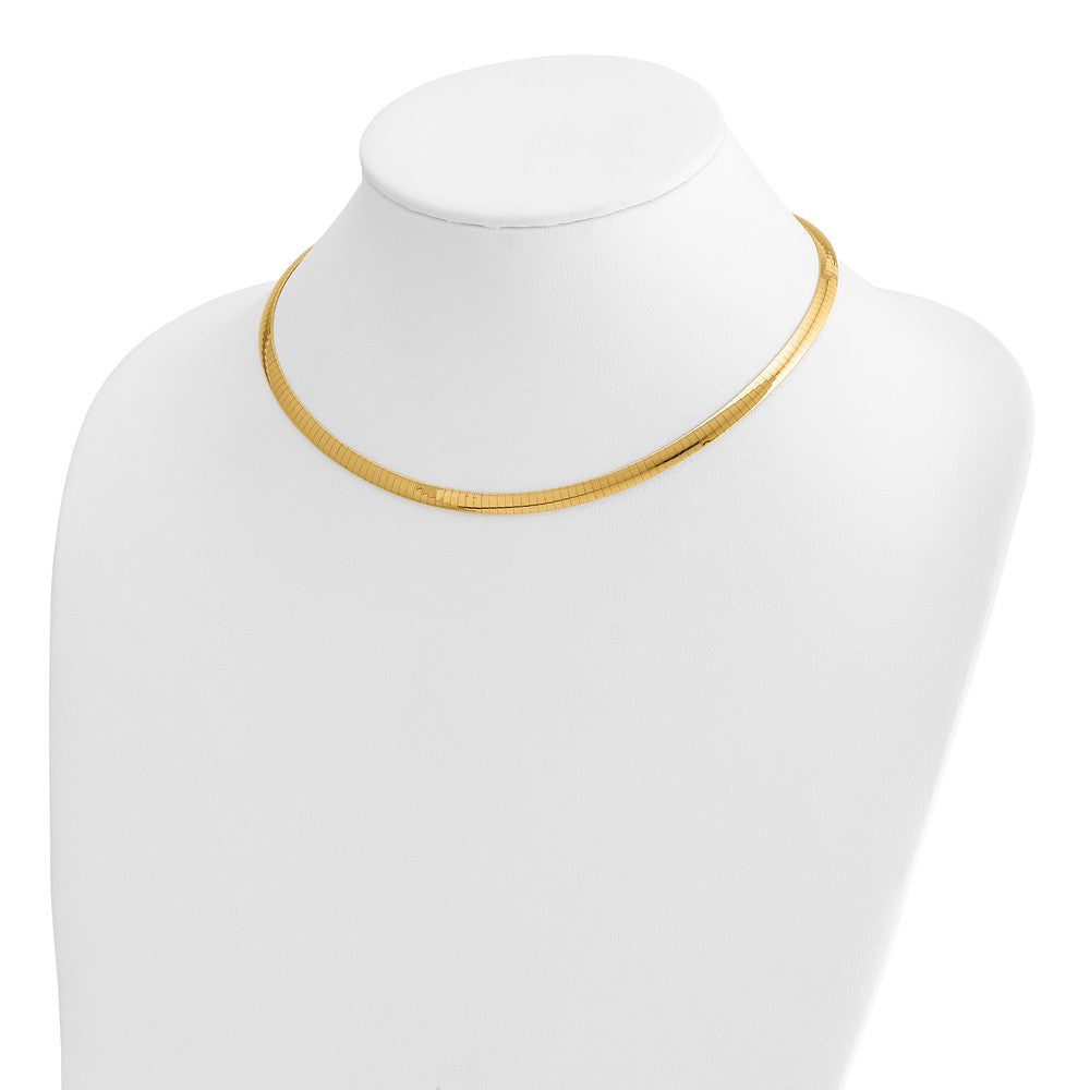 14k Two-tone Lt Reversible 5mm Omega w/extender Necklace