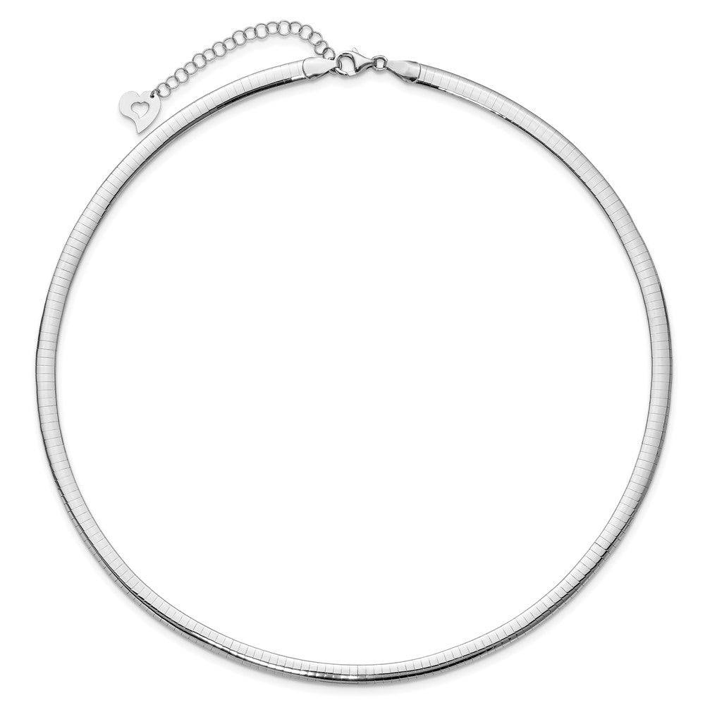 14k Two-tone Lt Reversible 5mm Omega w/extender Necklace