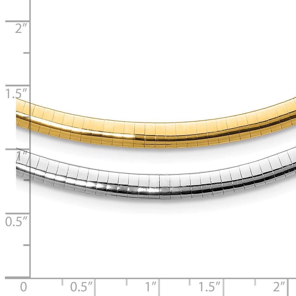 14k Two-tone Lt Reversible 5mm Omega w/extender Necklace