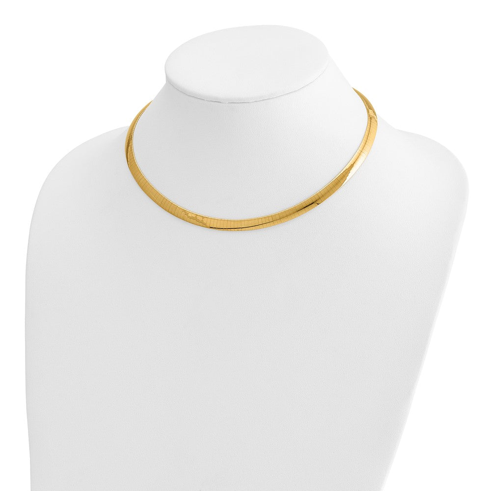 14k Two-tone Lt Reversible 6mm Omega w/extender Necklace