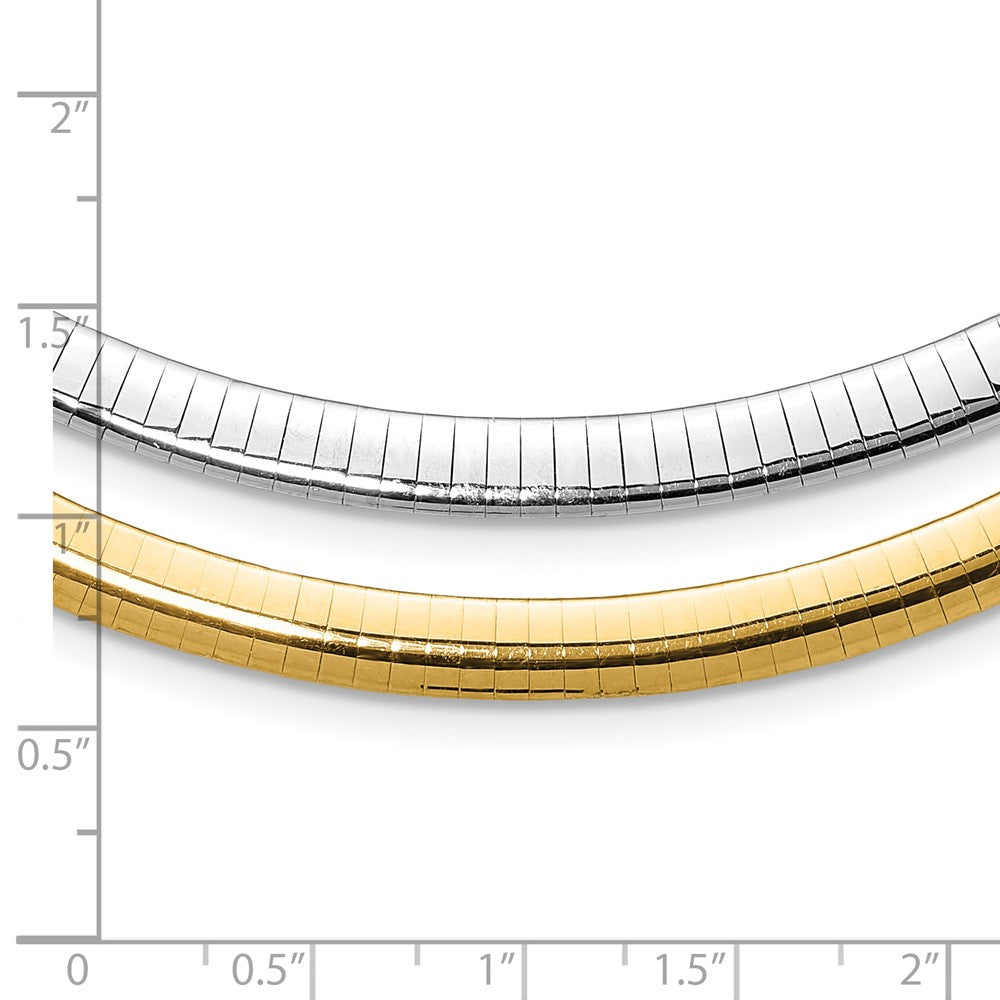 14k Two-tone Lt Reversible 6mm Omega w/extender Necklace