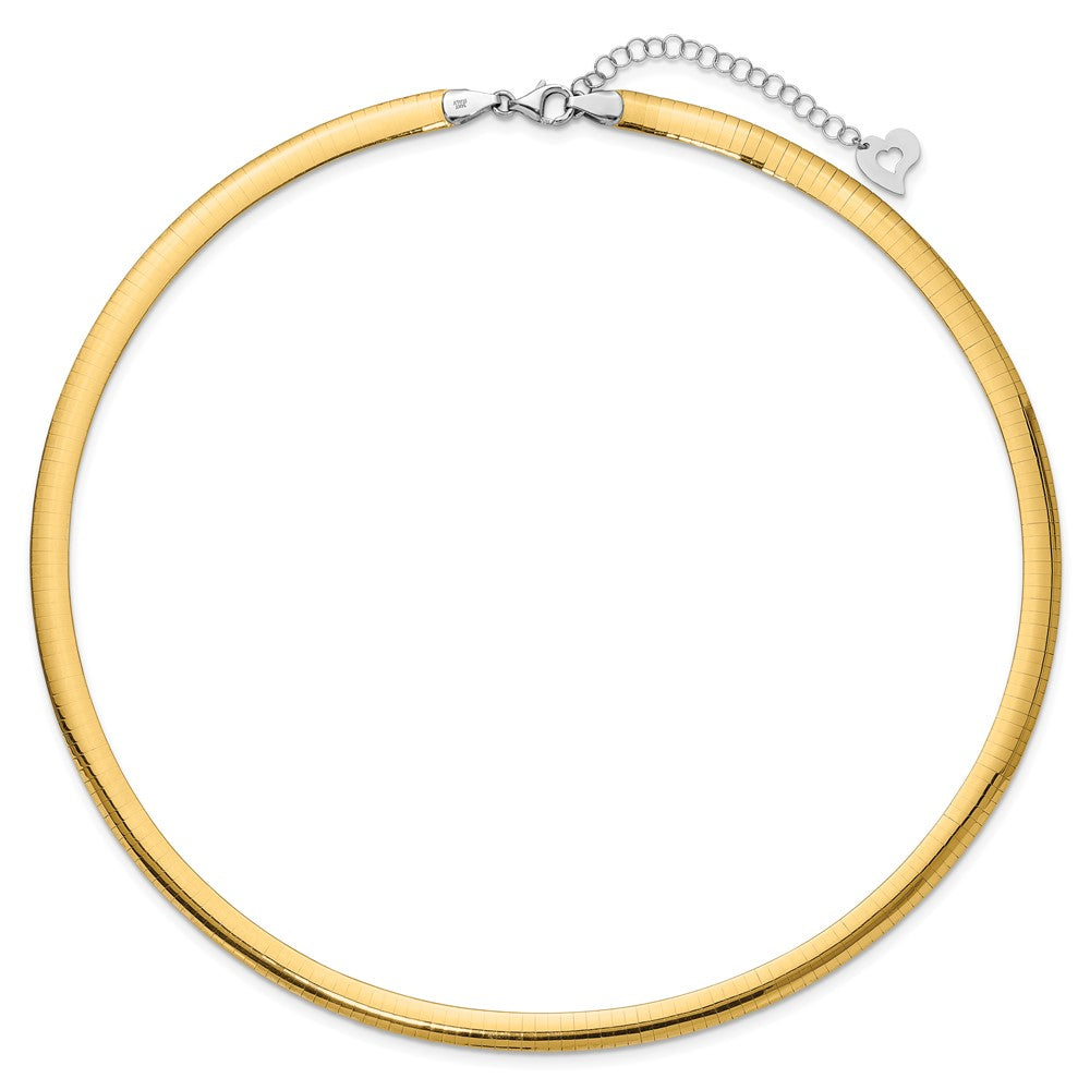 14k Two-tone Lt Reversible 6mm Omega w/extender Necklace