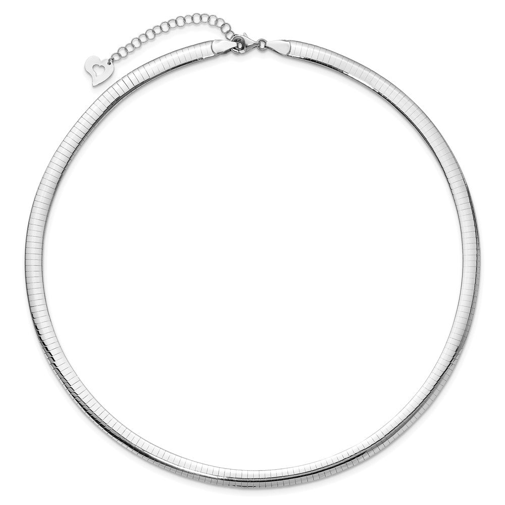 14k Two-tone Lt Reversible 6mm Omega w/extender Necklace