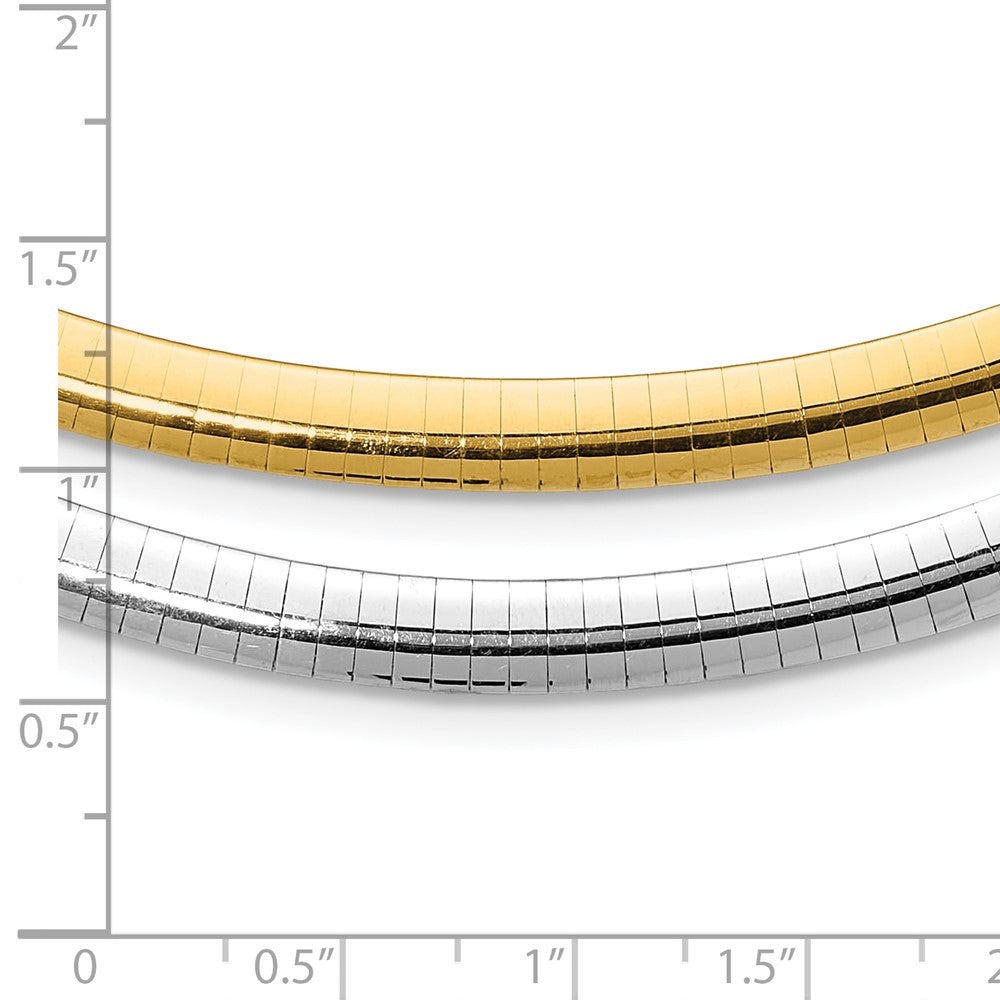 14k Two-tone Lt Reversible 6mm Omega w/extender Necklace