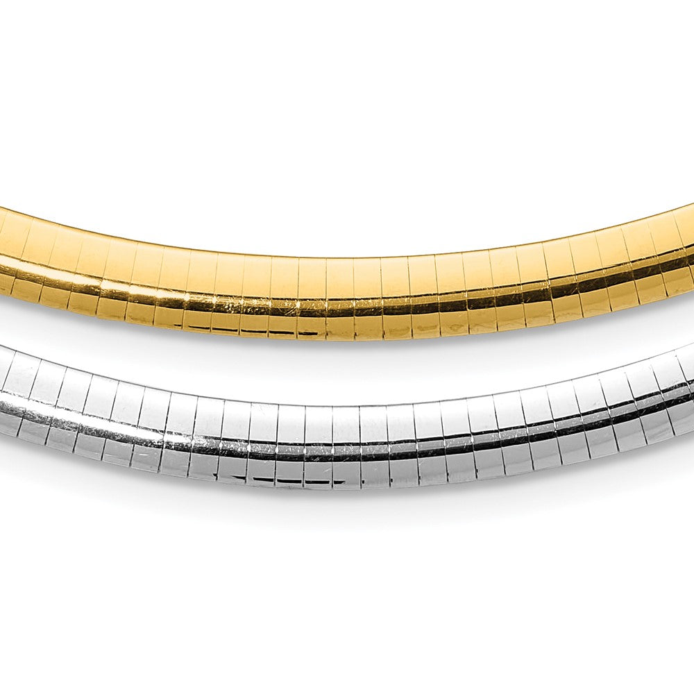 14k Two-tone Lt Reversible 6mm Omega w/extender Necklace