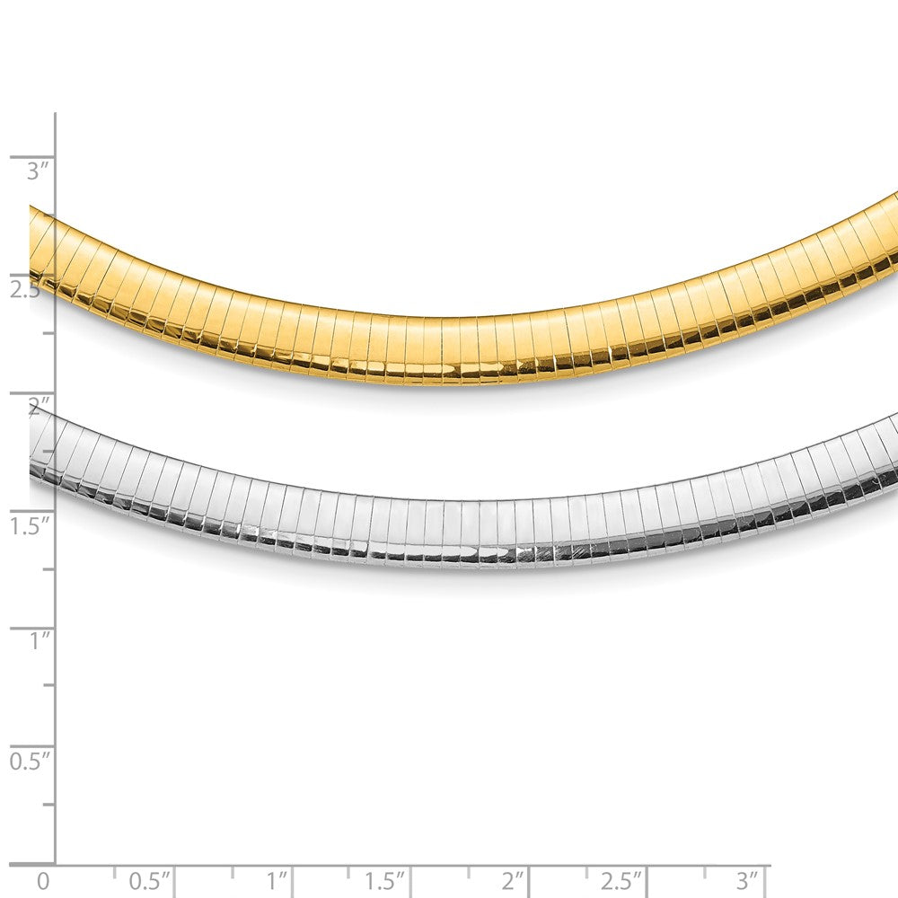 14k Two-tone Lt Reversible 8mm Omega w/extender Necklace