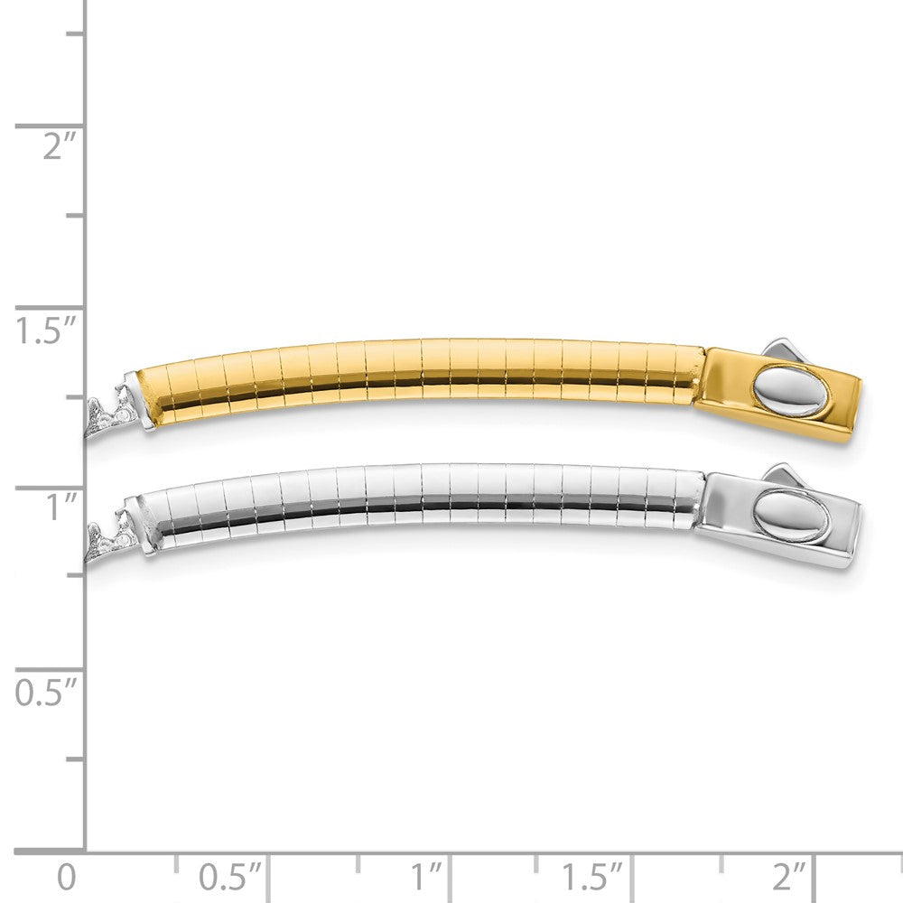 14k 4mm White & Yellow Domed Omega Extender for Necklace