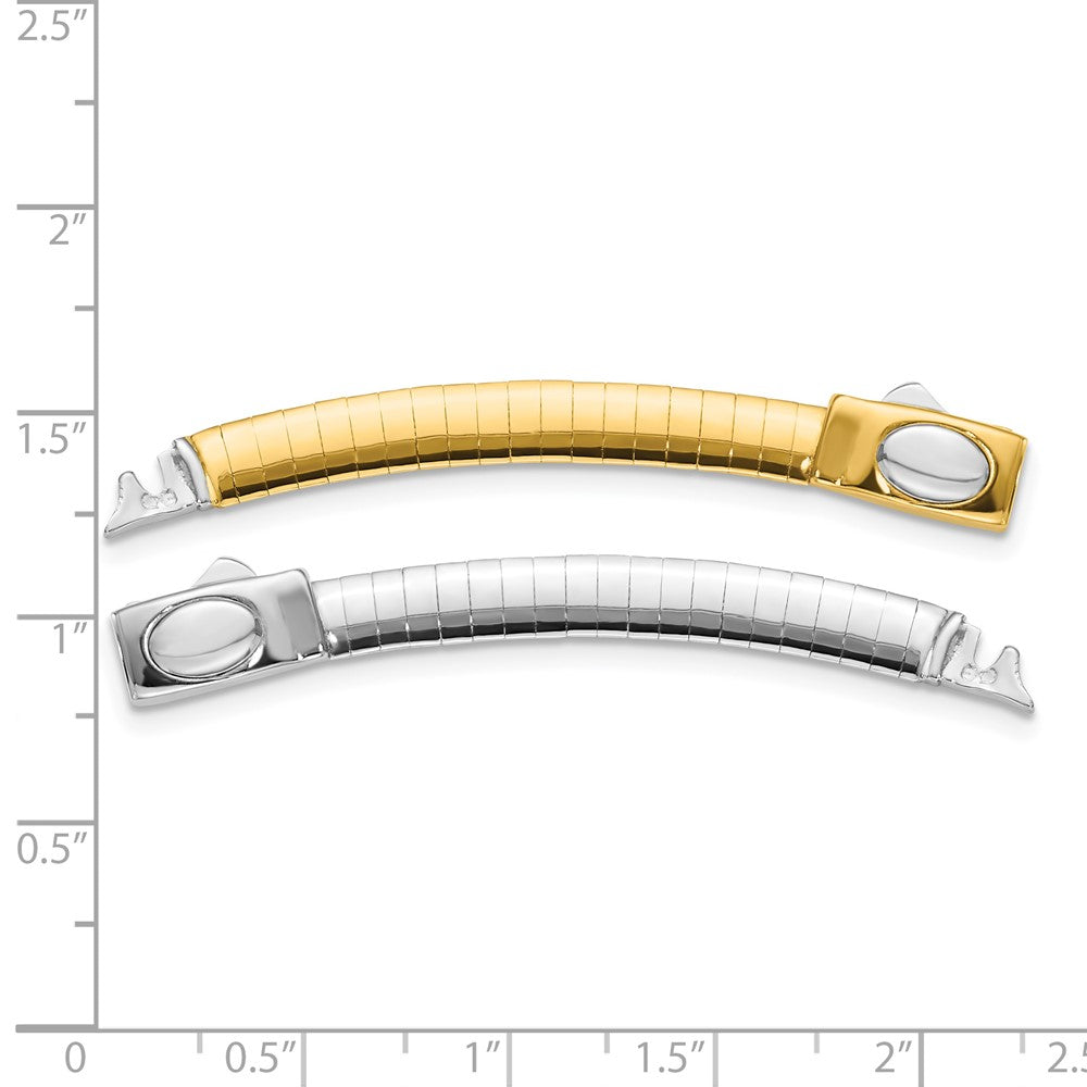 14k 5mm White & Yellow Domed Omega Extender for Necklace
