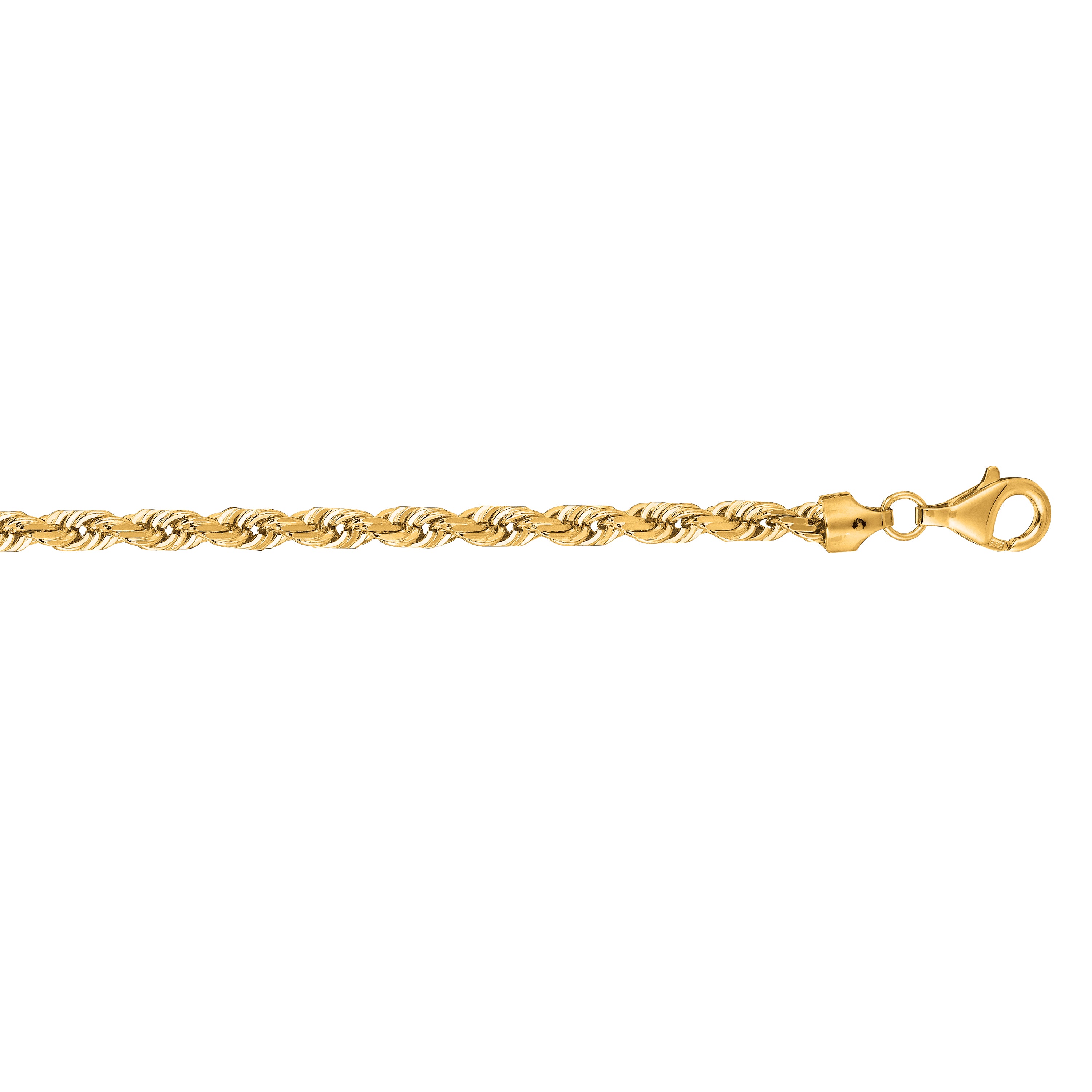 14K Yellow Gold 5.4mm Diamond Cut Royal Rope 26" Chain with Lobster Lock