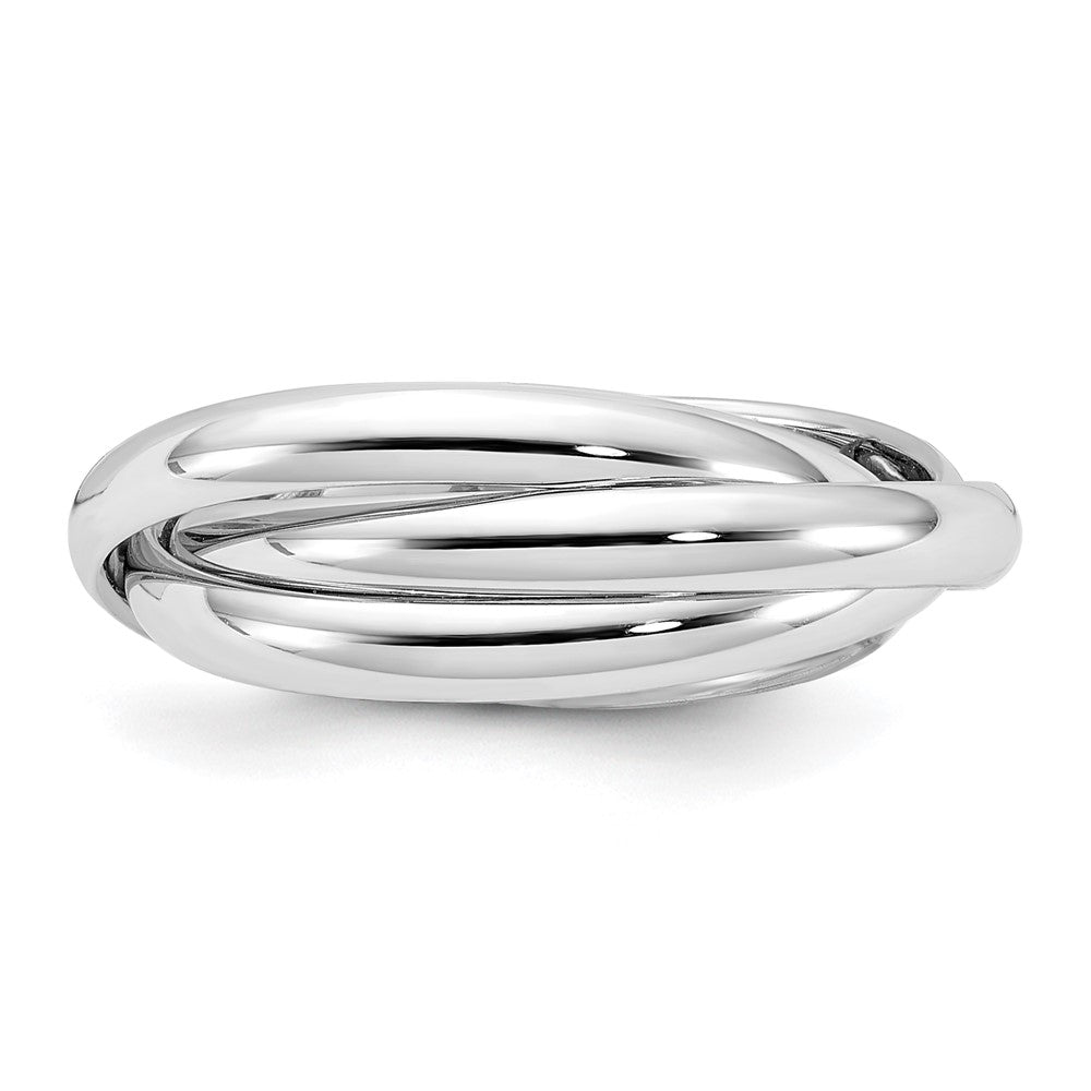 14k White Gold Polished Rolling Ring Size 6