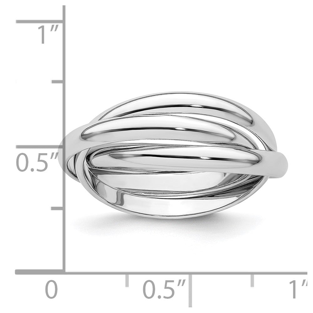 14k White Gold Polished Rolling Ring Size 8.5