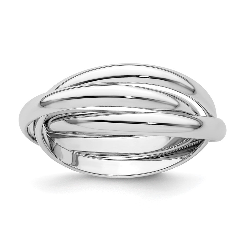 14k White Gold Polished Rolling Ring Size 5.5