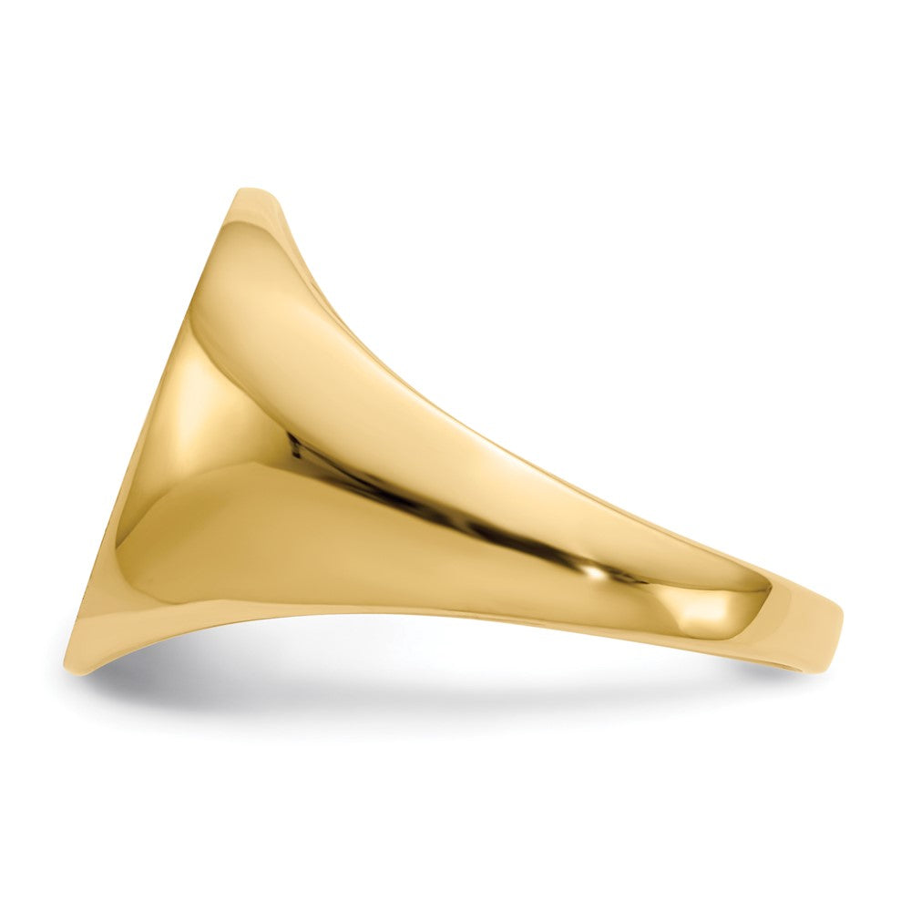 14k 16.0x13.0mm Closed Back Signet Ring