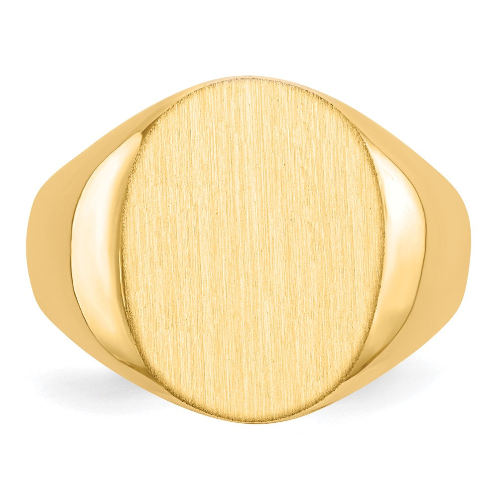 14k 16.0x13.0mm Closed Back Signet Ring