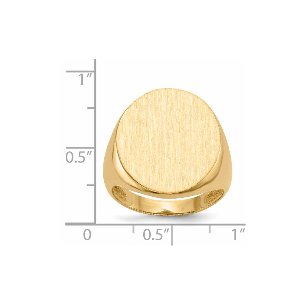 14k 22.0x18.0mm Open Back Men's Signet Ring