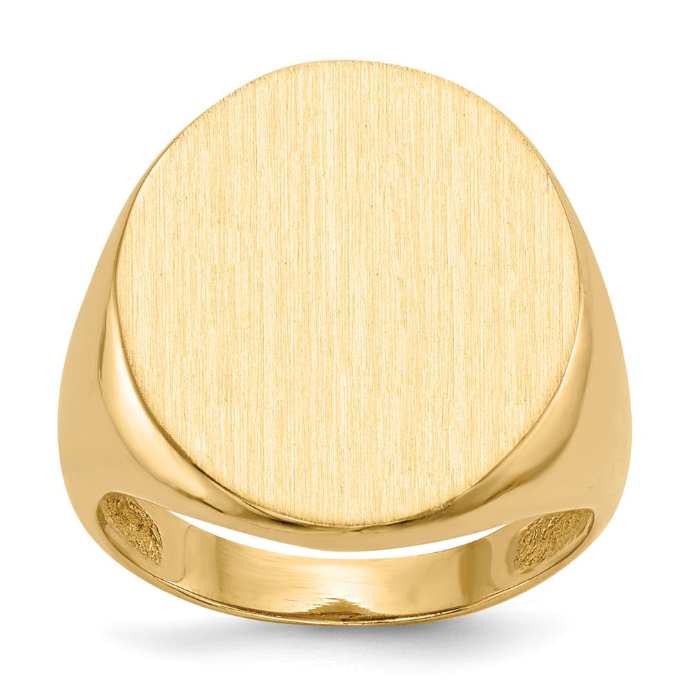 14k 22.0x18.0mm Open Back Men's Signet Ring