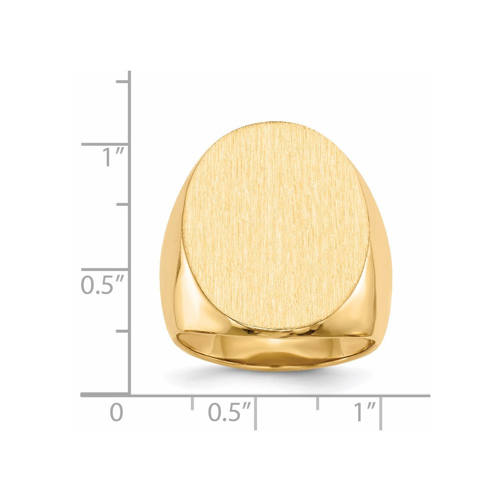 14k 26.5x19.0mm Open Back Mens Signet Ring