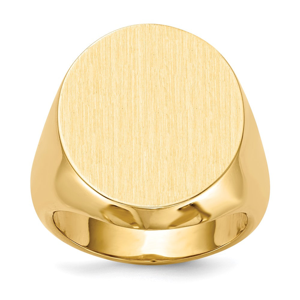 14k 20.0x18.0mm Closed Back Men's Signet Ring