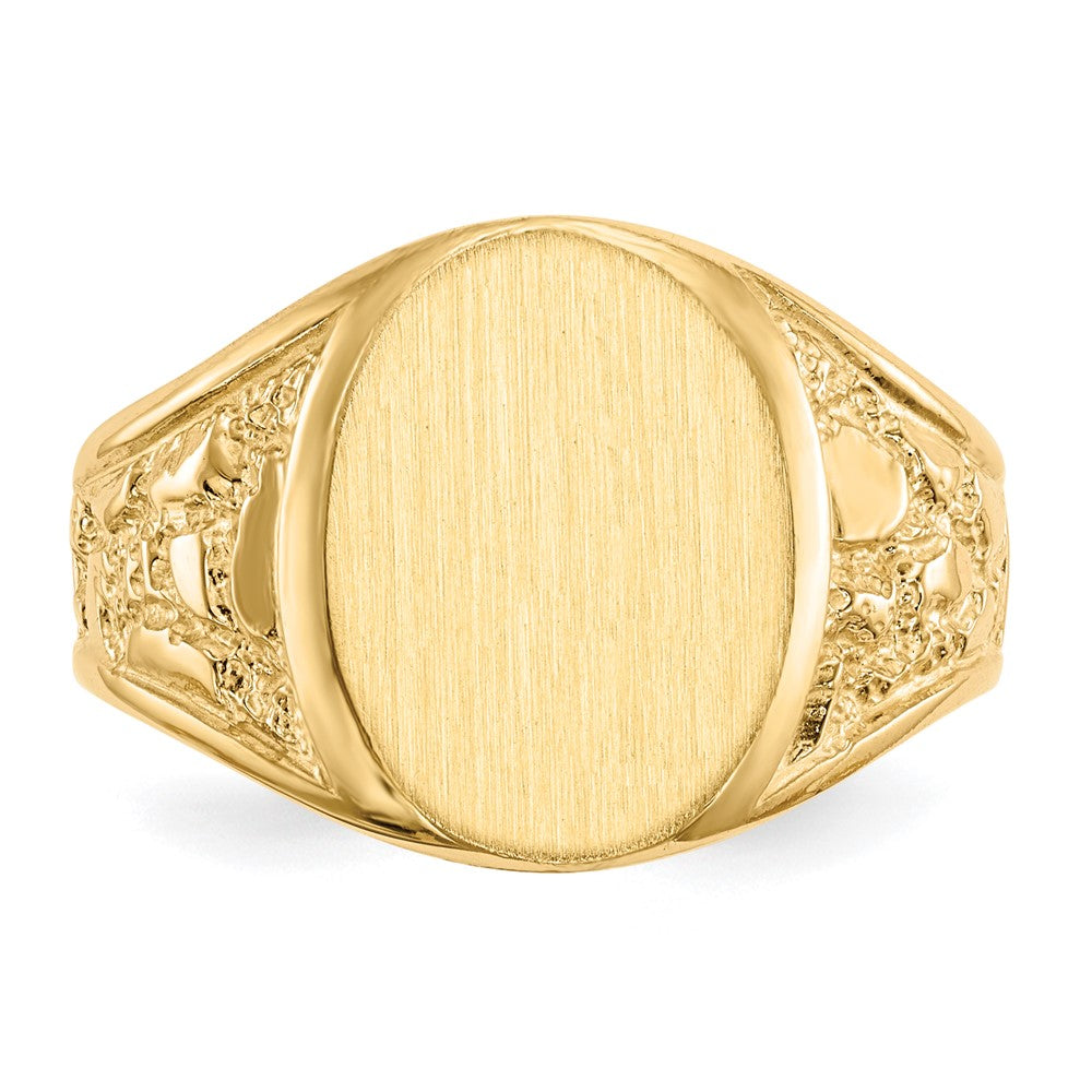 14k 15.0x11.5mm Open Back Men's Signet Ring