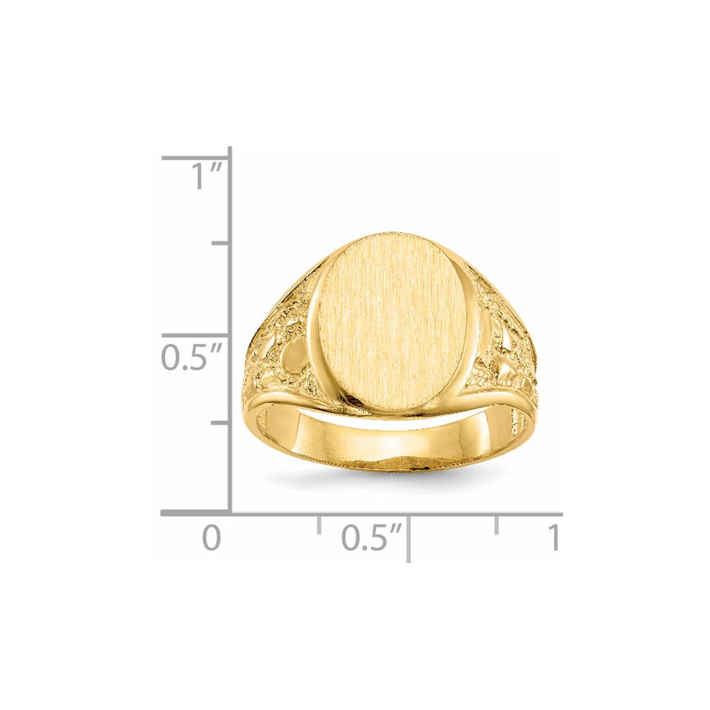 14k 15.0x11.5mm Open Back Men's Signet Ring