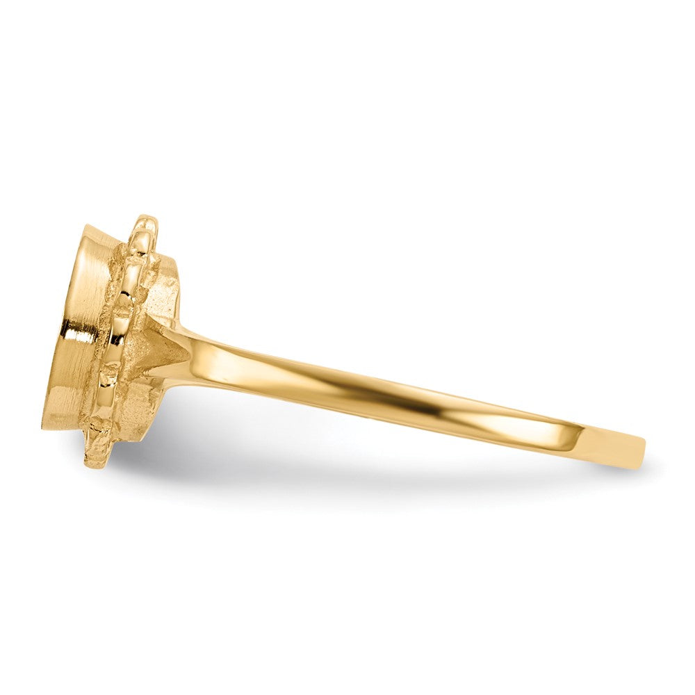 14k 7.0x6.5mm Open Back Signet Ring