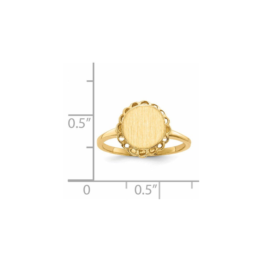 14k 9.0x8.5mm Open Back Signet Ring