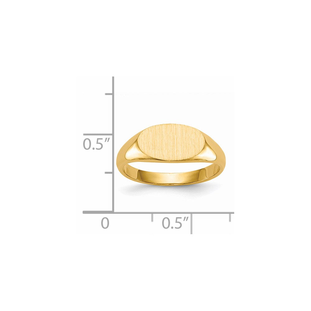 14k 6.5x11.5mm Closed Back Signet Ring