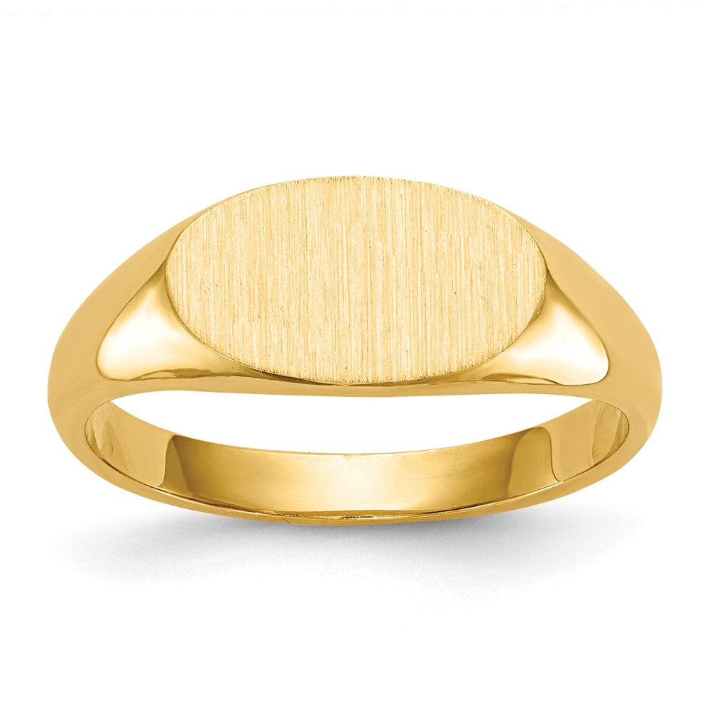 14k 6.5x11.5mm Closed Back Signet Ring