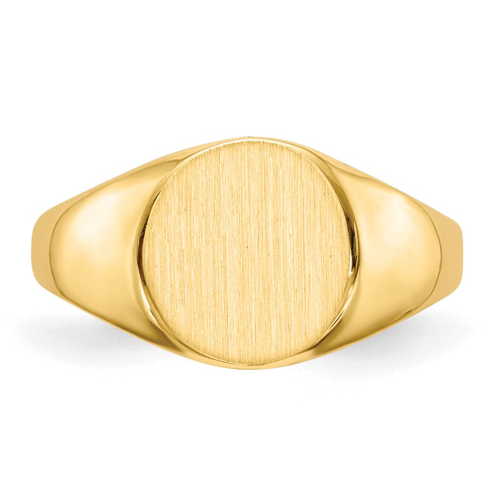 14k 8.5x9.5mm Closed Back Signet Ring