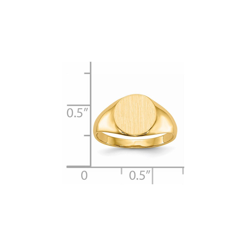 14k 8.5x9.5mm Closed Back Signet Ring