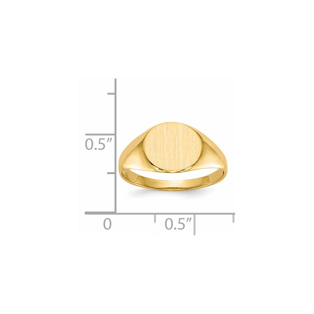 14k 8.5x9.5mm Open Back Signet Ring