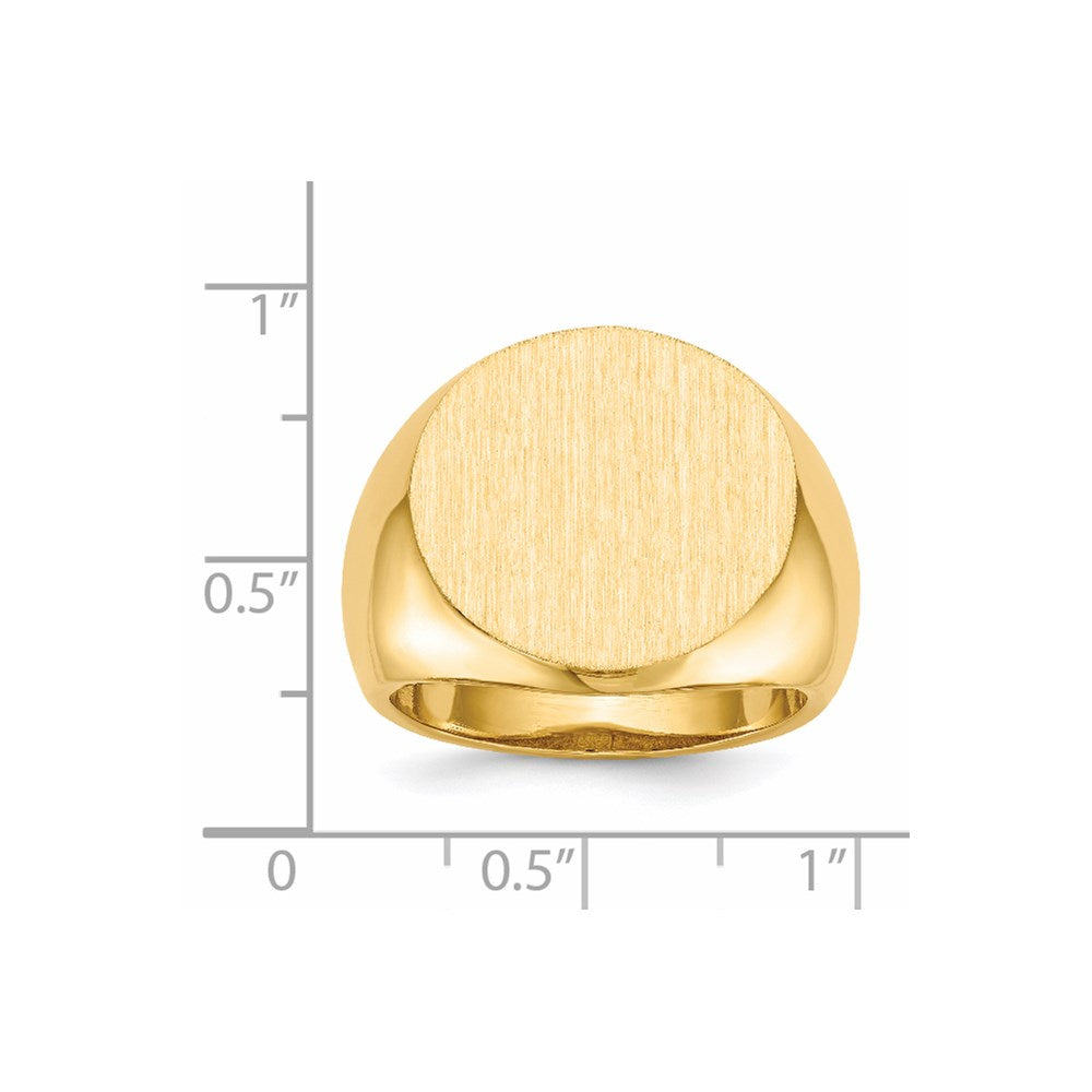 14k 18.0x18.0mm Open Back Mens Signet Ring