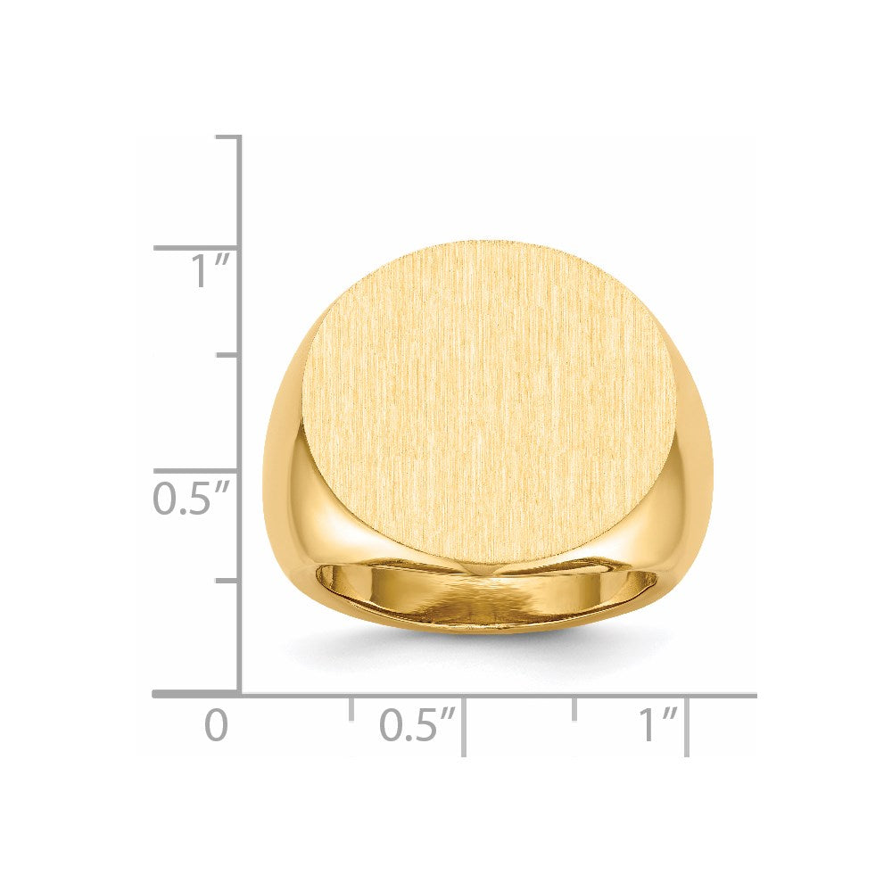 14k 21.0x21.5mm Open Back Mens Signet Ring