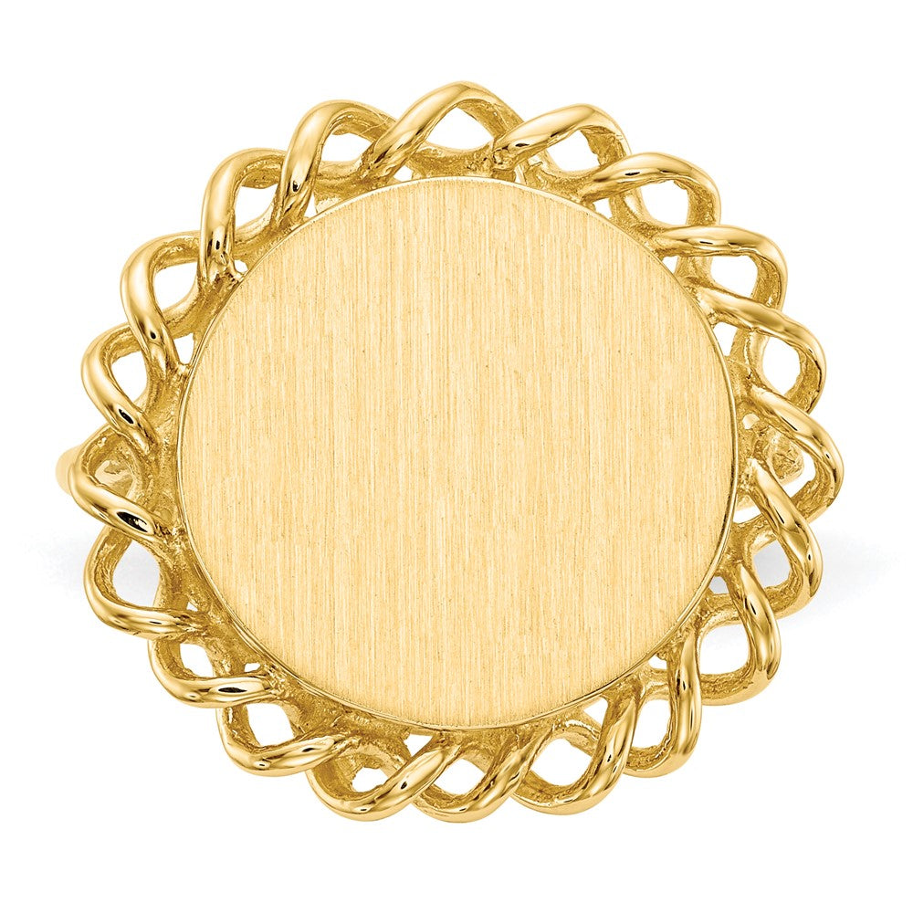 14k 14.5x15.0mm Open Back Signet Ring