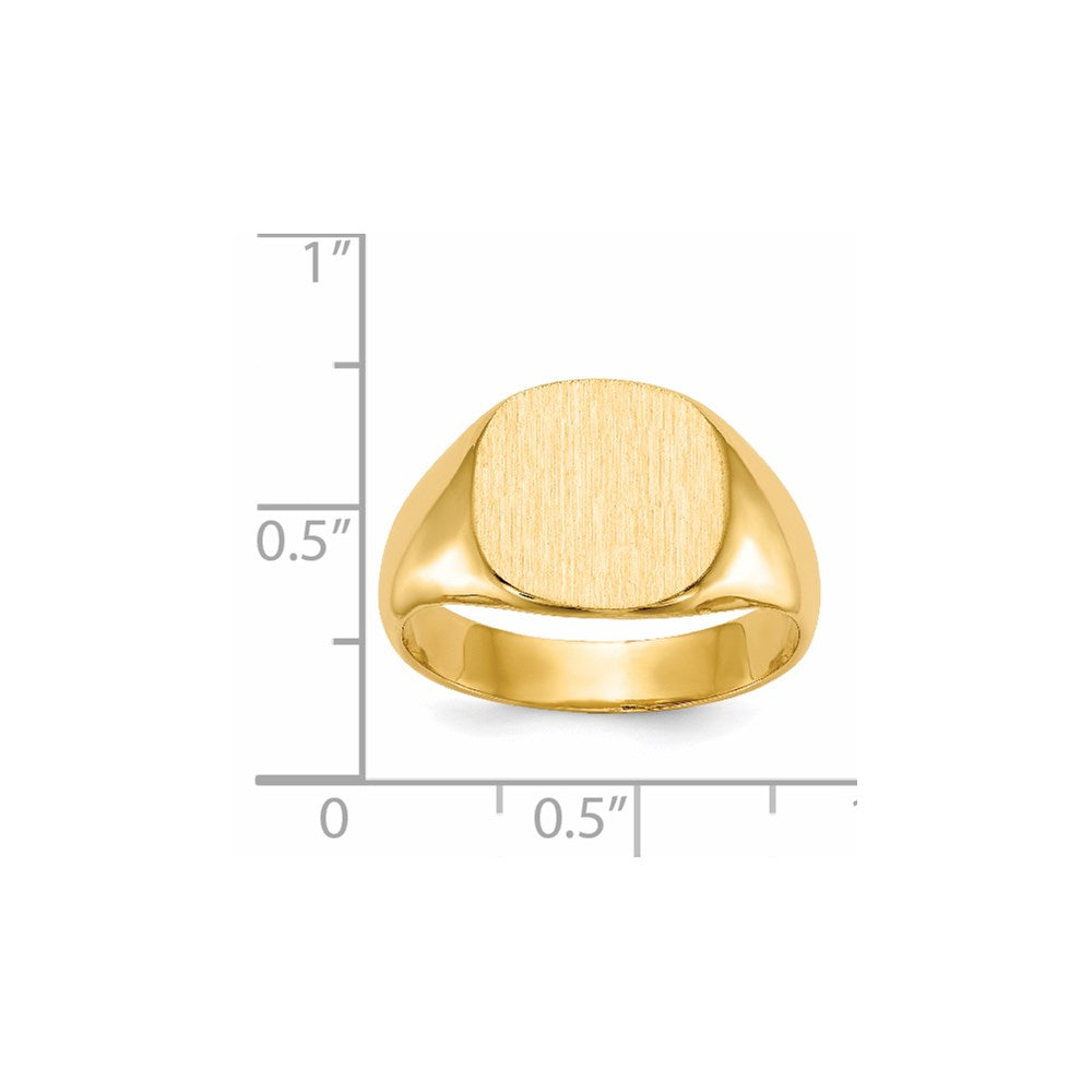 14k 12.5x13.5mm Closed Back Men's Signet Ring