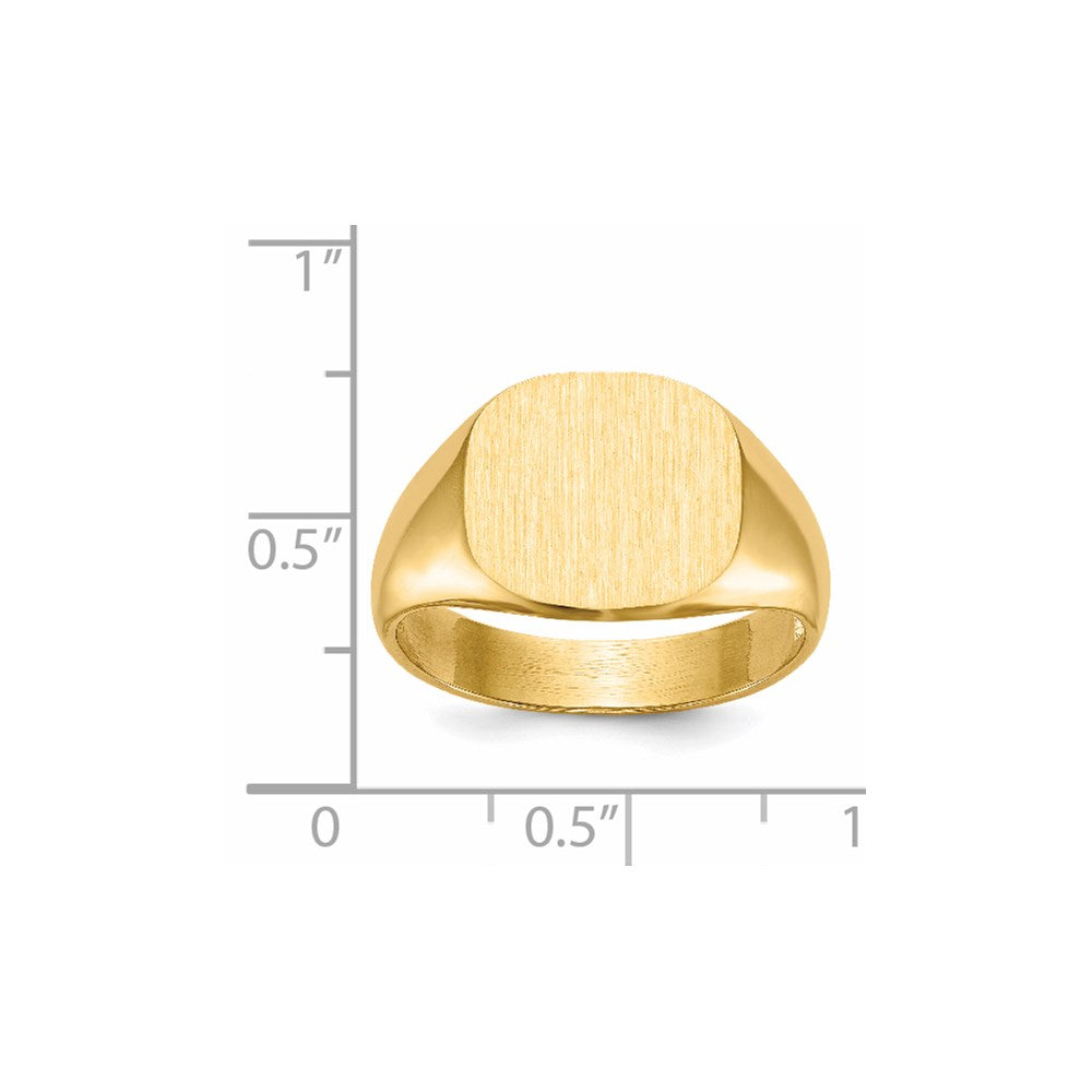 14k 12.0x13.5mm Open Back Men's Signet Ring