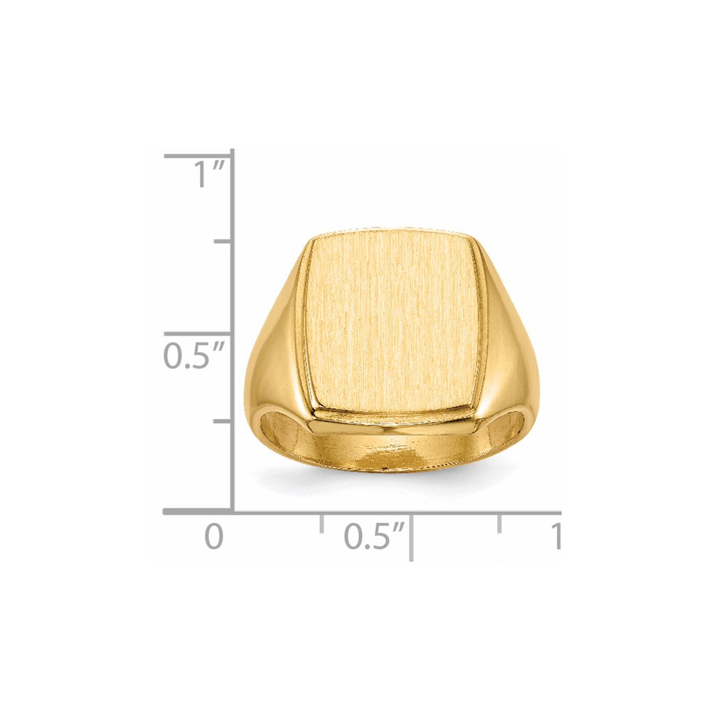 14k 14.5x13.0mm Closed Back Mens Signet Ring