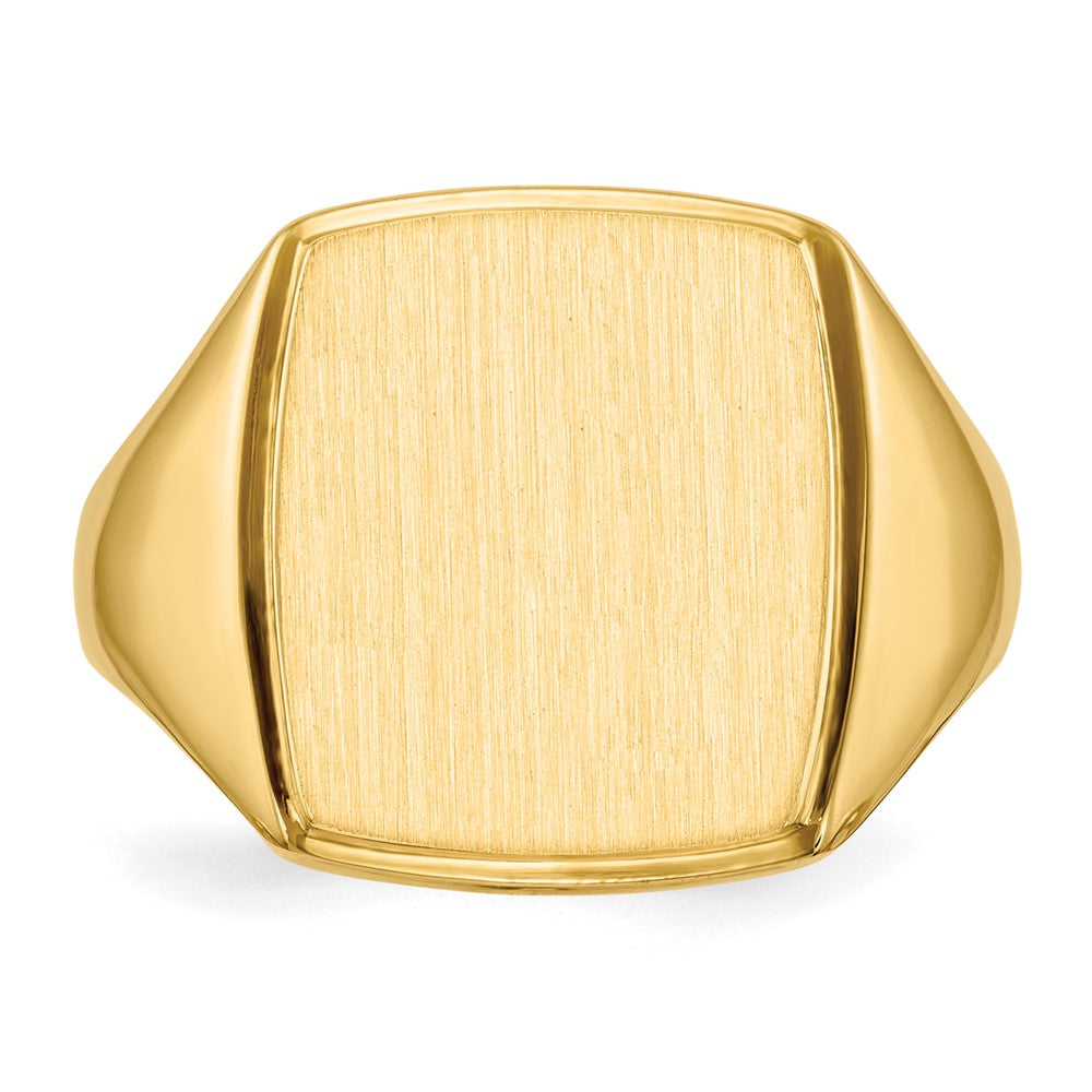 14k 14.5x13.0mm Open Back Mens Signet Ring