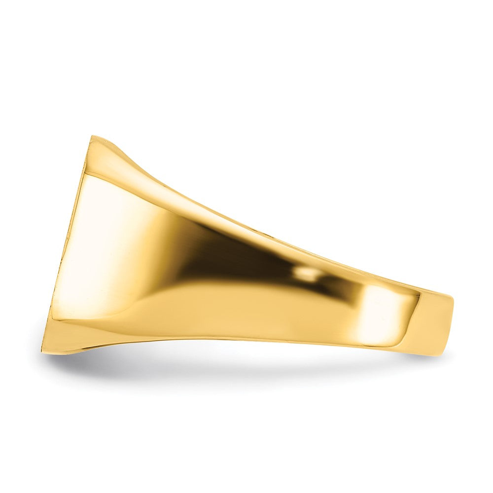 14k 13.0x12.0mm Closed Back Men's Signet Ring