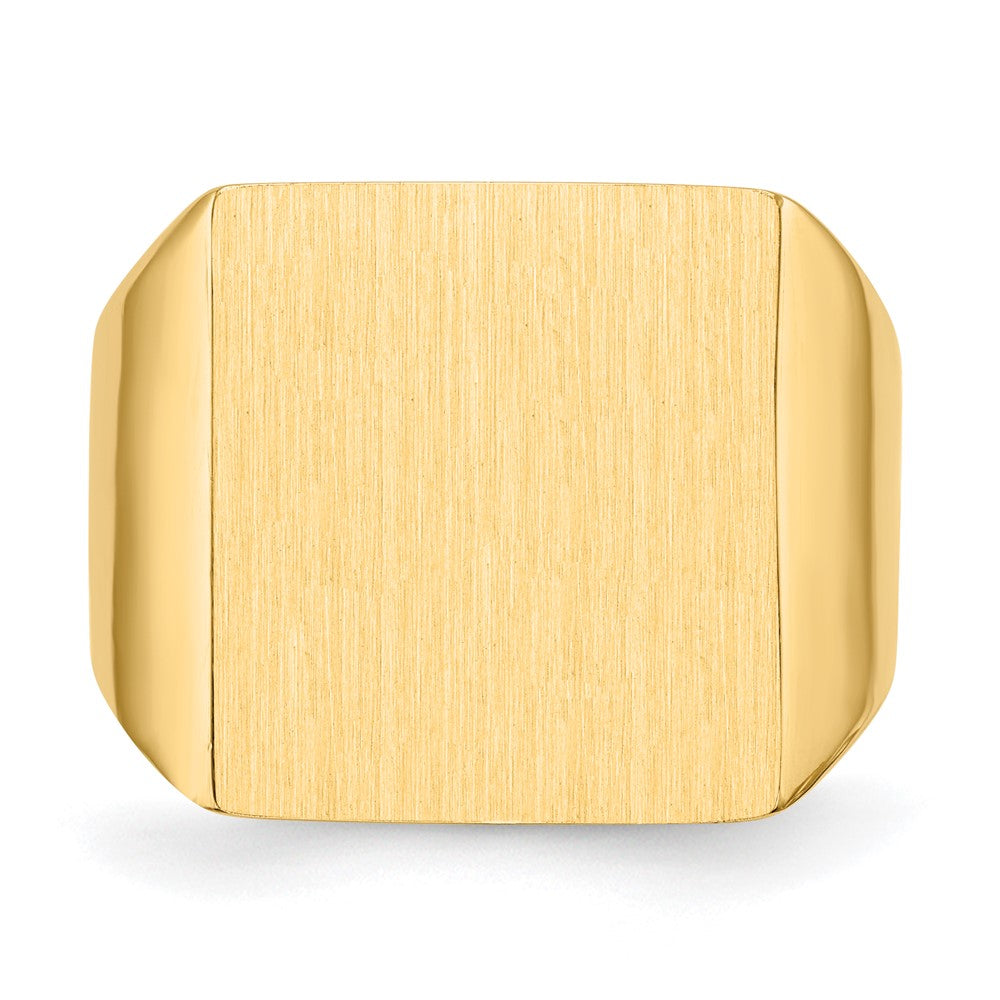 14k 17.5x16.5mm Closed Back Mens Signet Ring