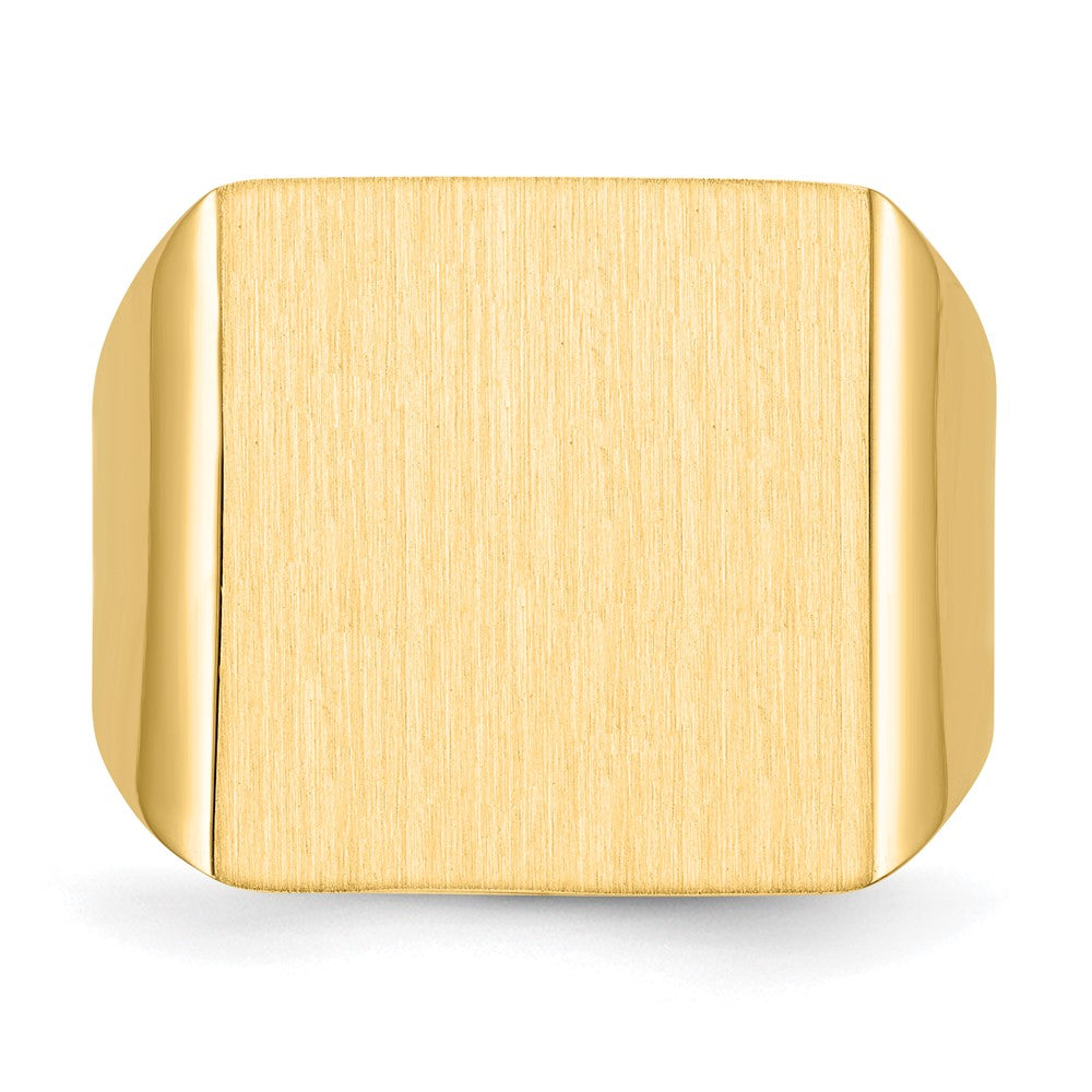 14k 17.5x16.5mm Open Back Mens Signet Ring