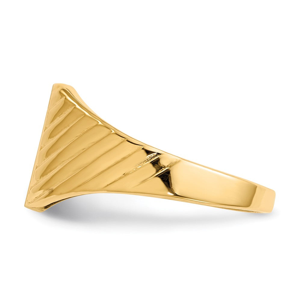 14k 9.5x8.0mm Open Back Signet Ring