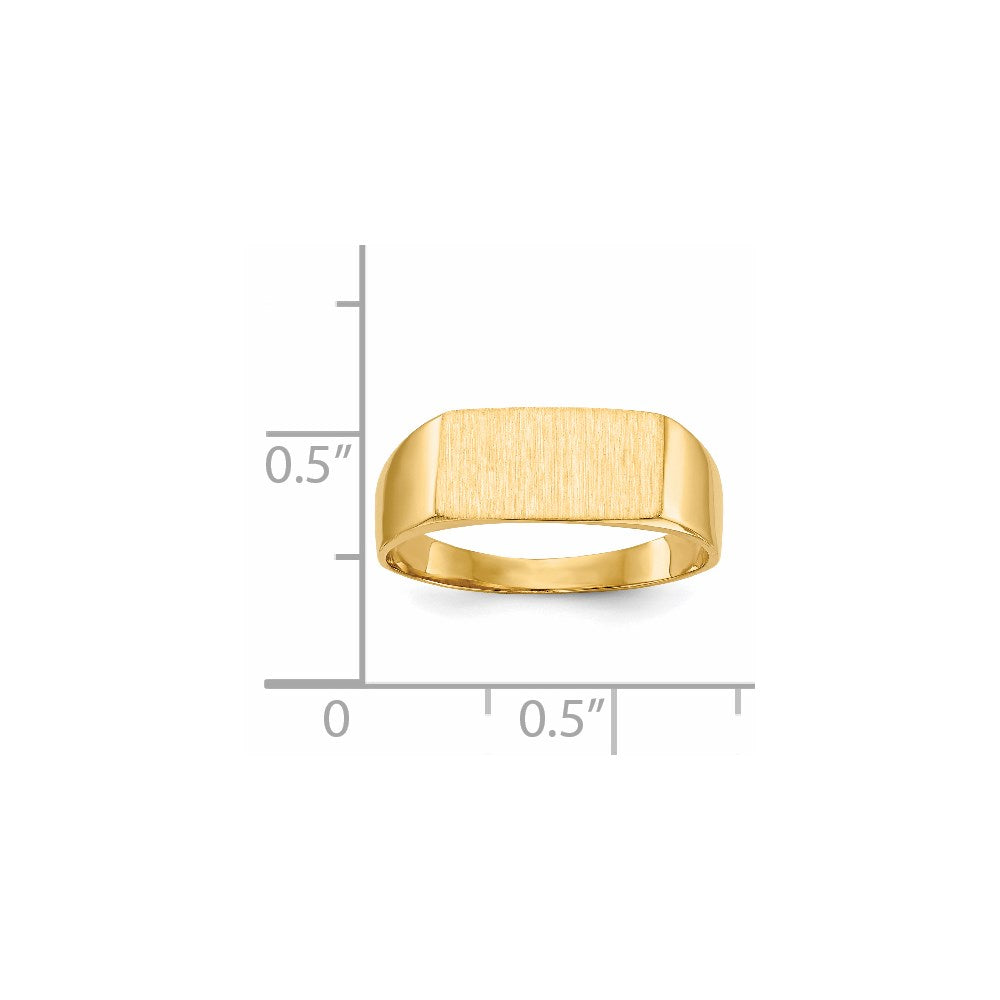 14k 6.5x12.5mm Closed Back Signet Ring