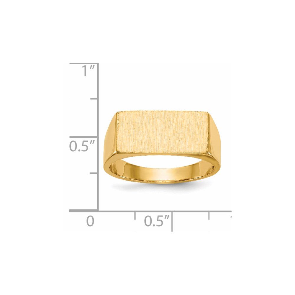 14k 8.0x16.5mm Closed Back Men's Signet Ring