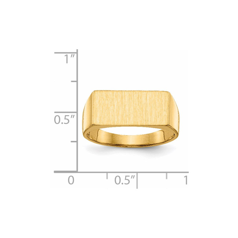 14k 8.0x16.5mm Open Back Men's Signet Ring