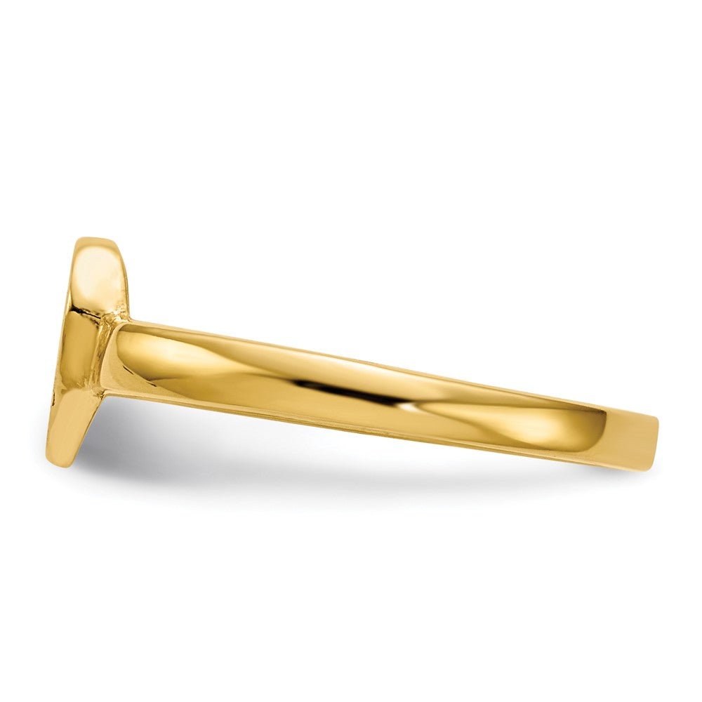 14k 6.5x7.5mm Open Back Heart Signet Ring